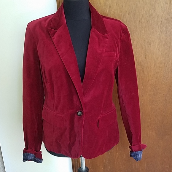 tommy hilfiger red velvet jacket